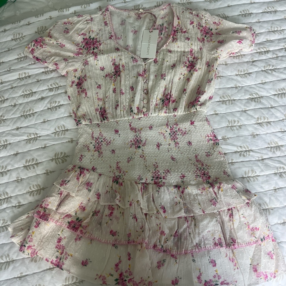 Love Shack Fancy Floral Ruffle Dress